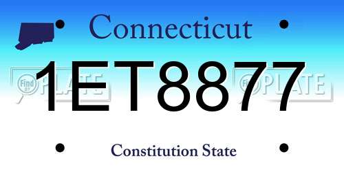 1ET8877 Connecticut License Plate