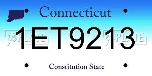 1ET9213 Connecticut License Plate