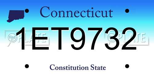 1ET9732 Connecticut License Plate