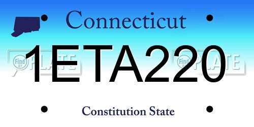 1ETA220 Connecticut License Plate