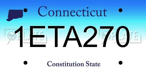 1ETA270 Connecticut License Plate