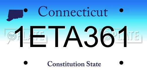 1ETA361 Connecticut License Plate