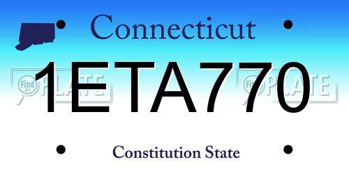 1ETA770 Connecticut License Plate