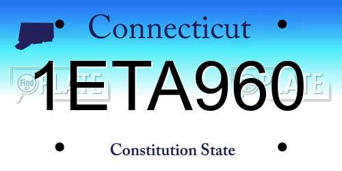 1ETA960 Connecticut License Plate