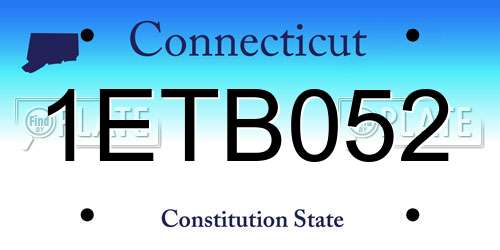 1ETB052 Connecticut License Plate