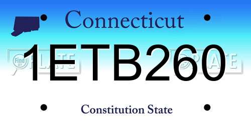 1ETB260 Connecticut License Plate