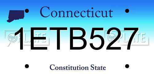 1ETB527 Connecticut License Plate