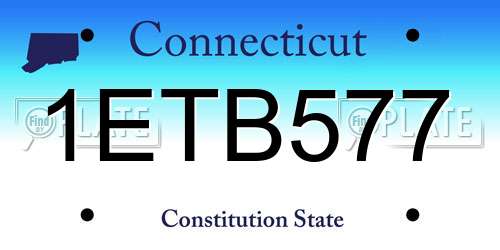 1ETB577 Connecticut License Plate