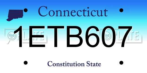 1ETB607 Connecticut License Plate