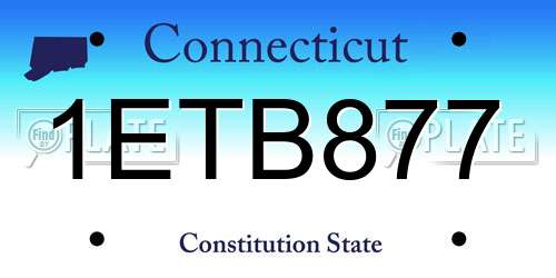 1ETB877 Connecticut License Plate