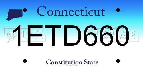 1ETD660 Connecticut License Plate