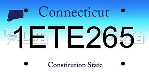 1ETE265 Connecticut License Plate