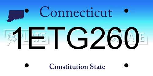 1ETG260 Connecticut License Plate