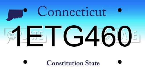 1ETG460 Connecticut License Plate