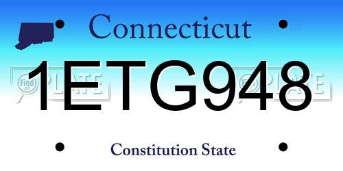 1ETG948 Connecticut License Plate