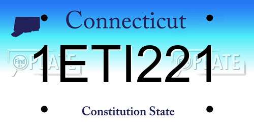 1ETI221 Connecticut License Plate