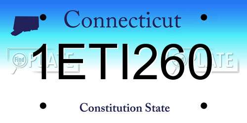 1ETI260 Connecticut License Plate
