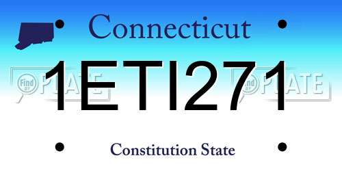 1ETI271 Connecticut License Plate