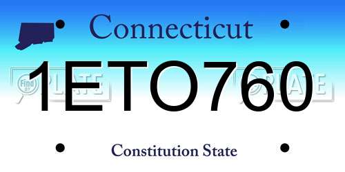 1ETO760 Connecticut License Plate