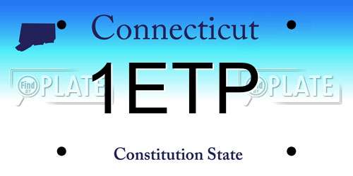1ETP Connecticut License Plate