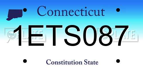 1ETS087 Connecticut License Plate