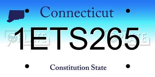 1ETS265 Connecticut License Plate