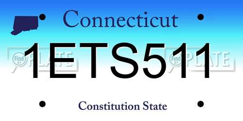 1ETS511 Connecticut License Plate