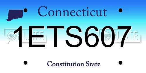 1ETS607 Connecticut License Plate