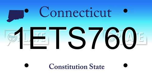 1ETS760 Connecticut License Plate