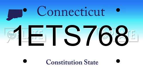 1ETS768 Connecticut License Plate