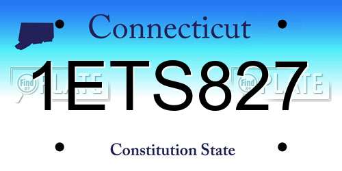 1ETS827 Connecticut License Plate