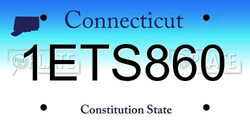 1ETS860 Connecticut License Plate