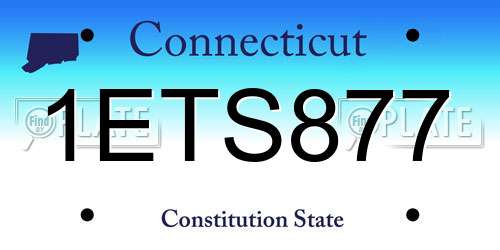 1ETS877 Connecticut License Plate