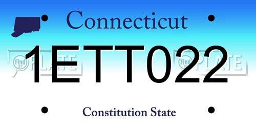 1ETT022 Connecticut License Plate