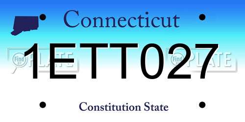 1ETT027 Connecticut License Plate