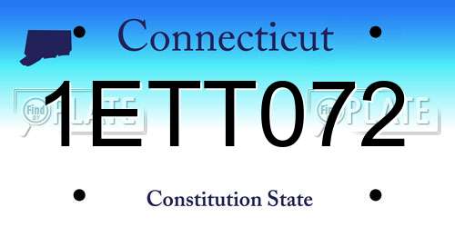 1ETT072 Connecticut License Plate