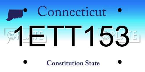 1ETT153 Connecticut License Plate