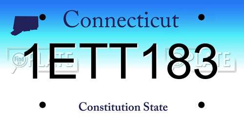 1ETT183 Connecticut License Plate