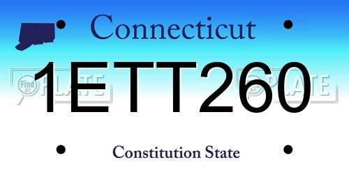 1ETT260 Connecticut License Plate