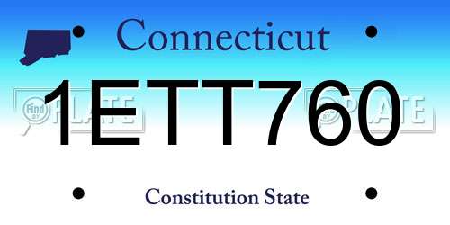 1ETT760 Connecticut License Plate