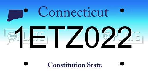 1ETZ022 Connecticut License Plate