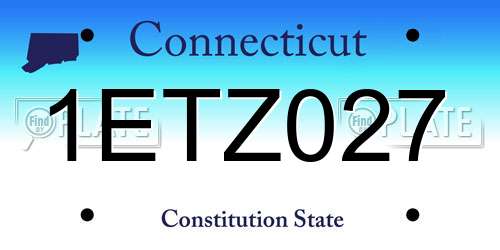 1ETZ027 Connecticut License Plate