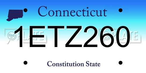 1ETZ260 Connecticut License Plate