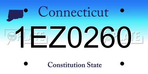 1EZ0260 Connecticut License Plate