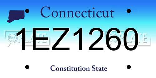 1EZ1260 Connecticut License Plate