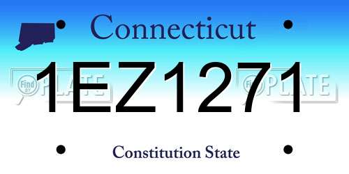 1EZ1271 Connecticut License Plate