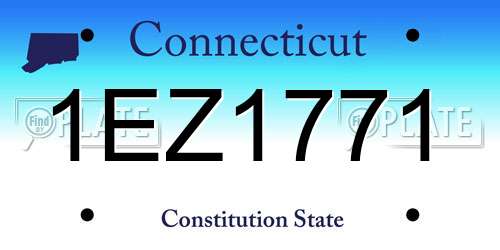 1EZ1771 Connecticut License Plate