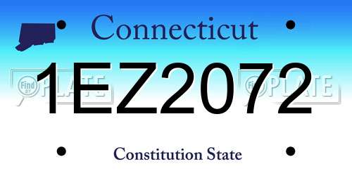 1EZ2072 Connecticut License Plate