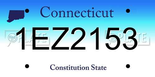 1EZ2153 Connecticut License Plate