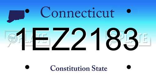 1EZ2183 Connecticut License Plate